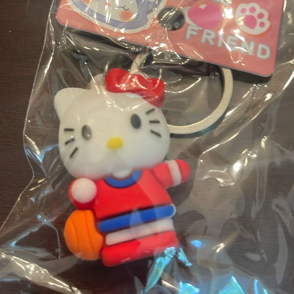 Cute Hello Kitty Keychain with basketball new
